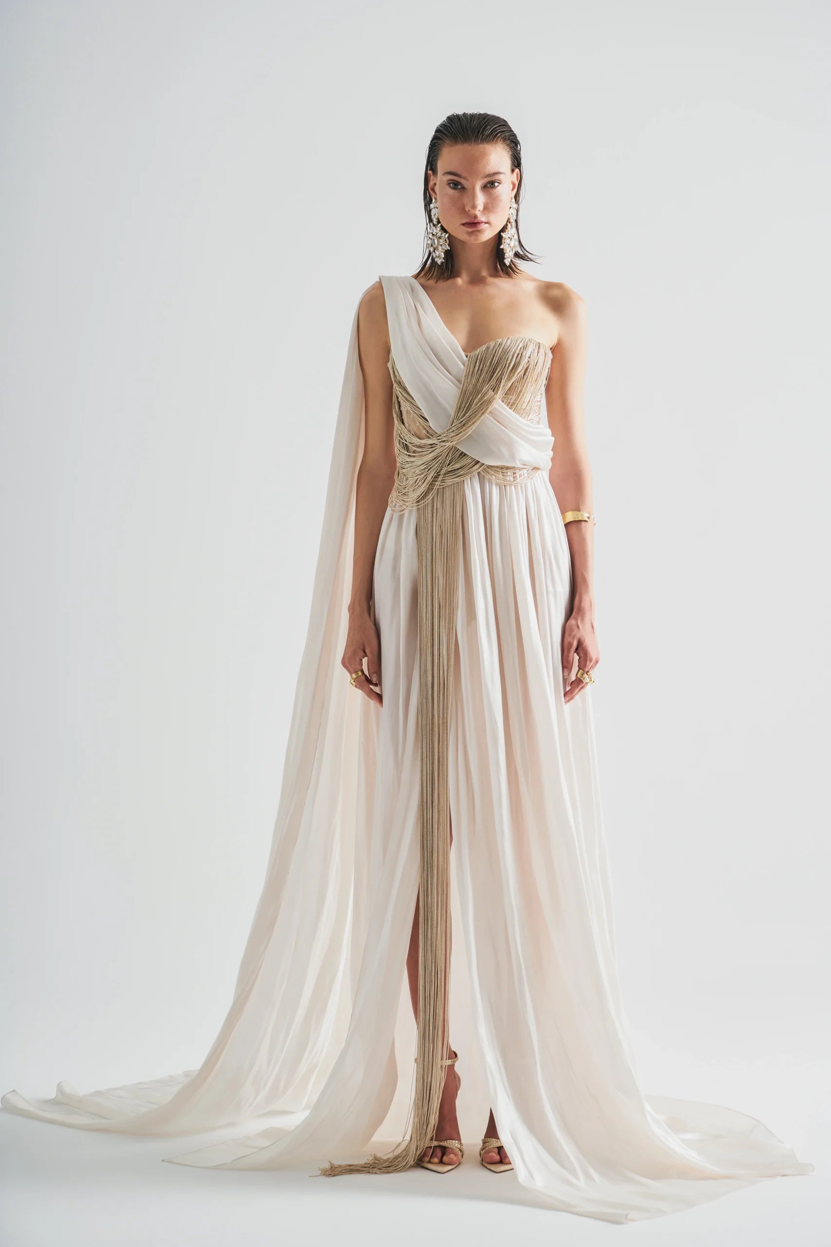 fringe detail maxi dress Arris Fringed Maxi Dress-BLACK / 4