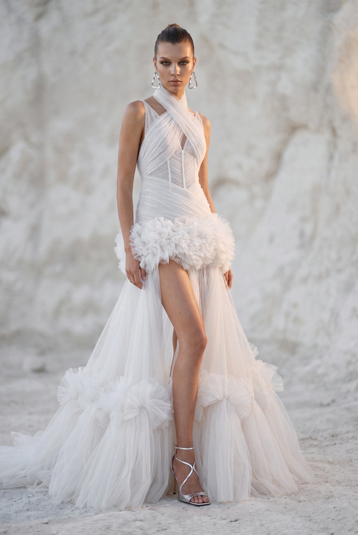 Front Slit Detailed Maxi Dress