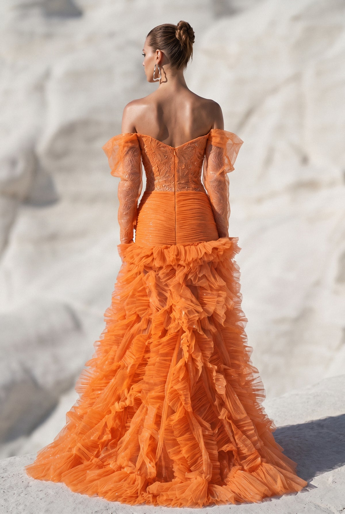 Sparkling Off Shoulder Halter Neck Maxi Dress