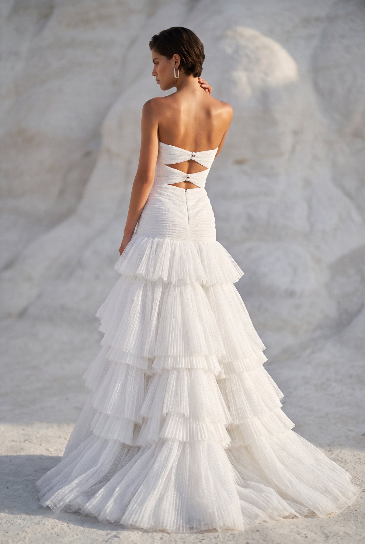 Front Slit Detailed Draped Maxi Dress