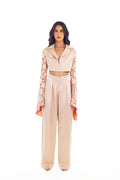 ROSE TANGERINE CROPPED JACKET WIDE SLEEVES