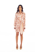 ROSE TANGERINE DRESS FRONT SOFT TIE