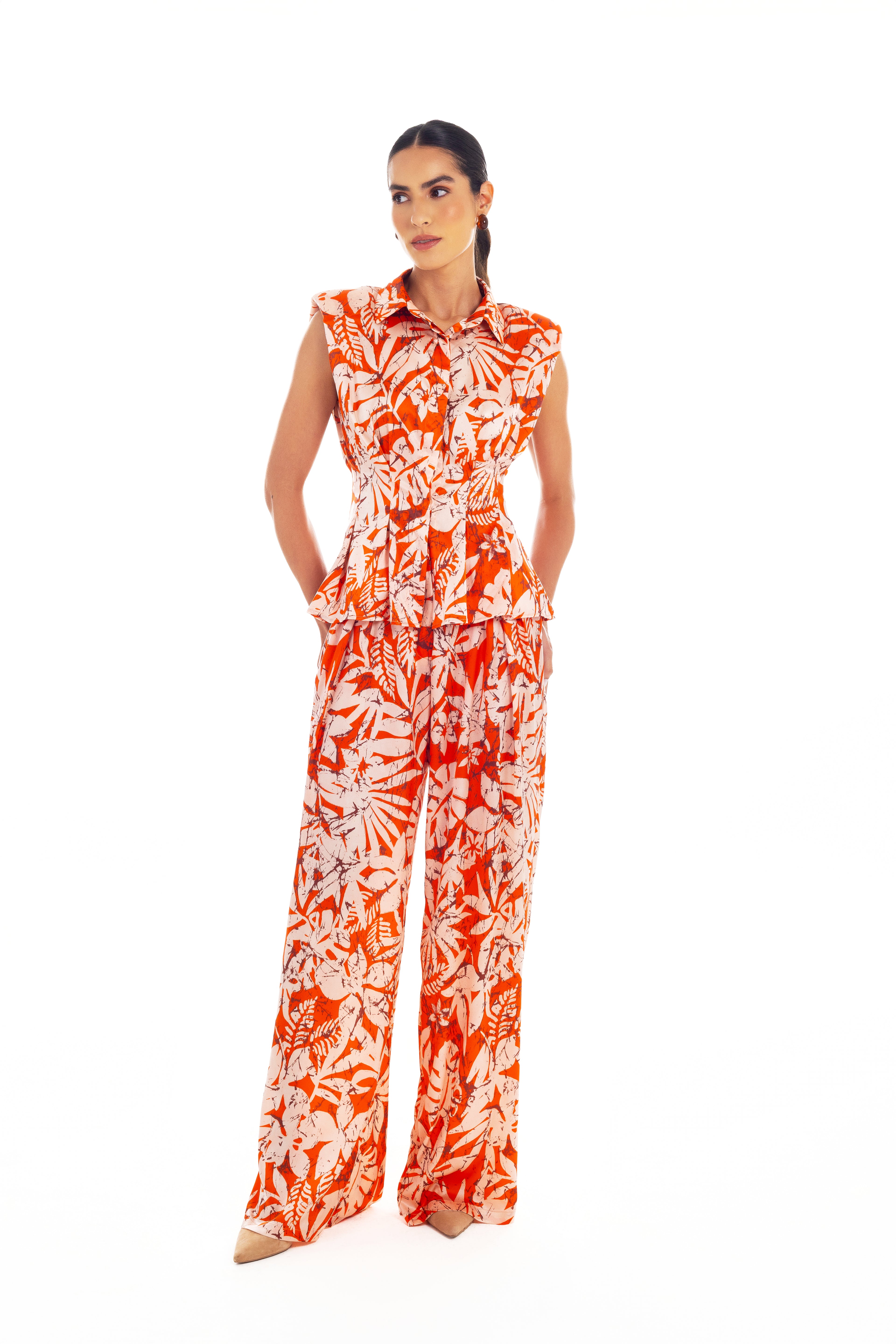 SILK BASEL PRINT PANTS