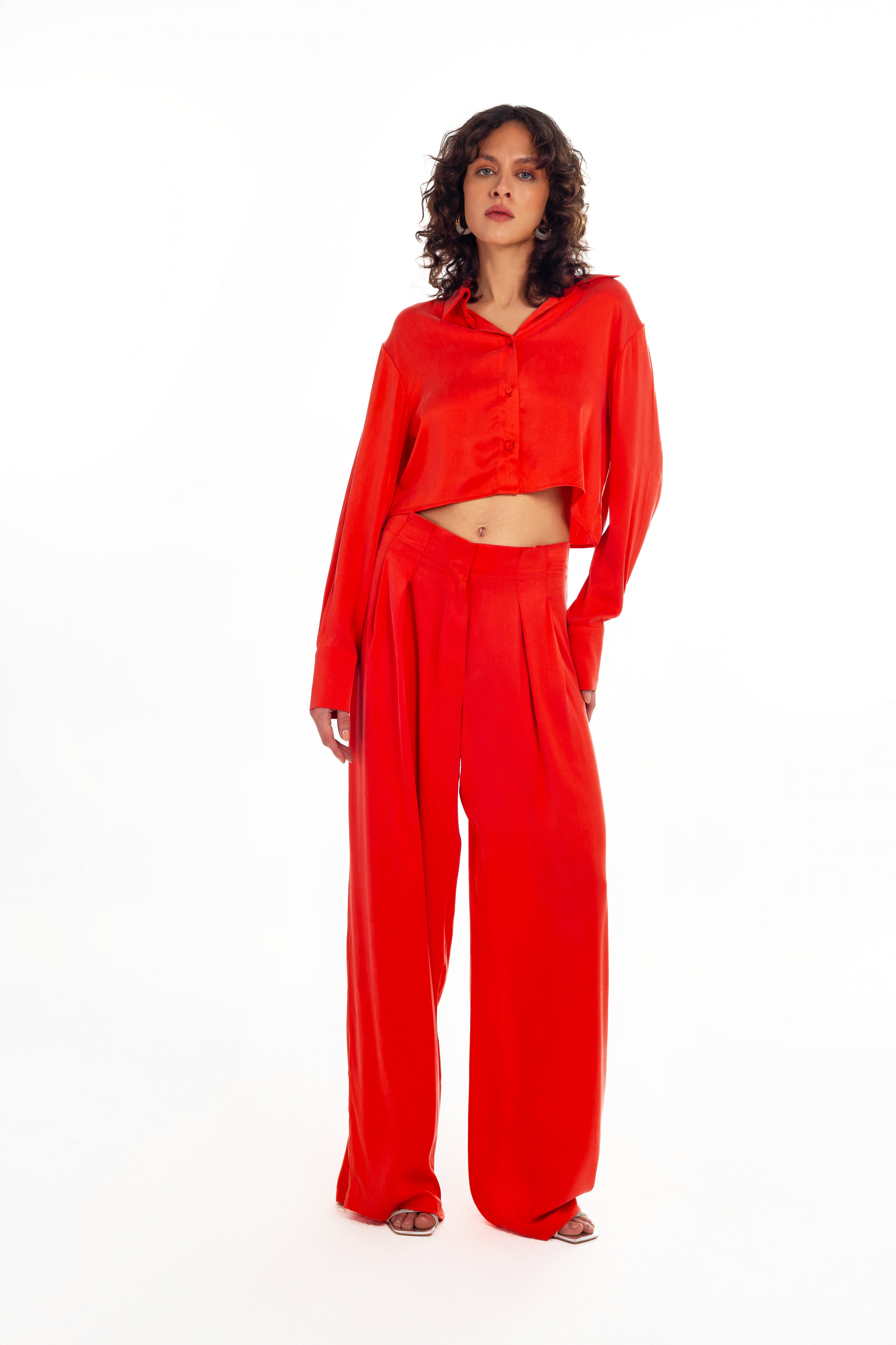 ALLIE SILK STRAIGHT LEG PANTS