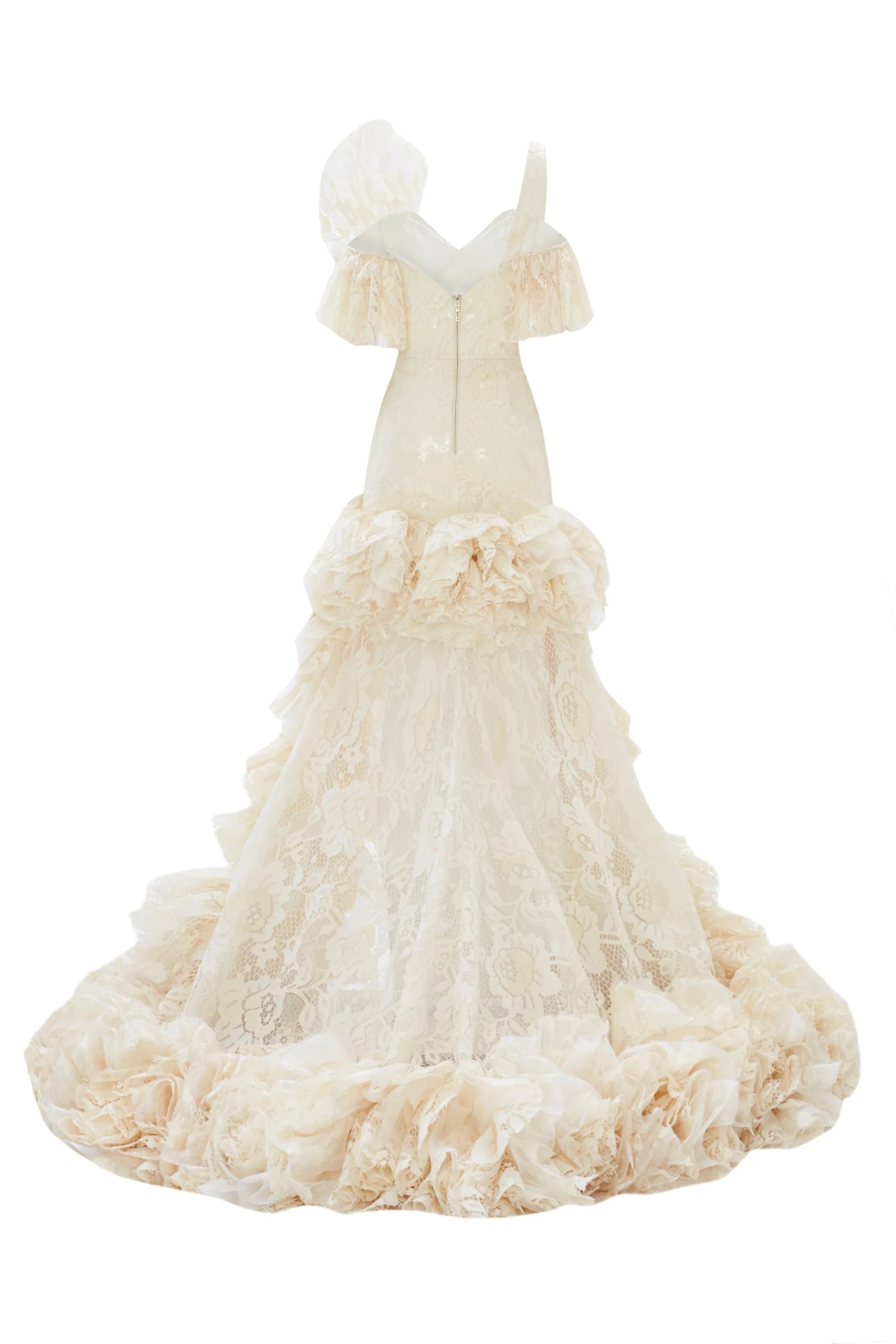 3D Floral Side-Slit Lace Maxi Dress