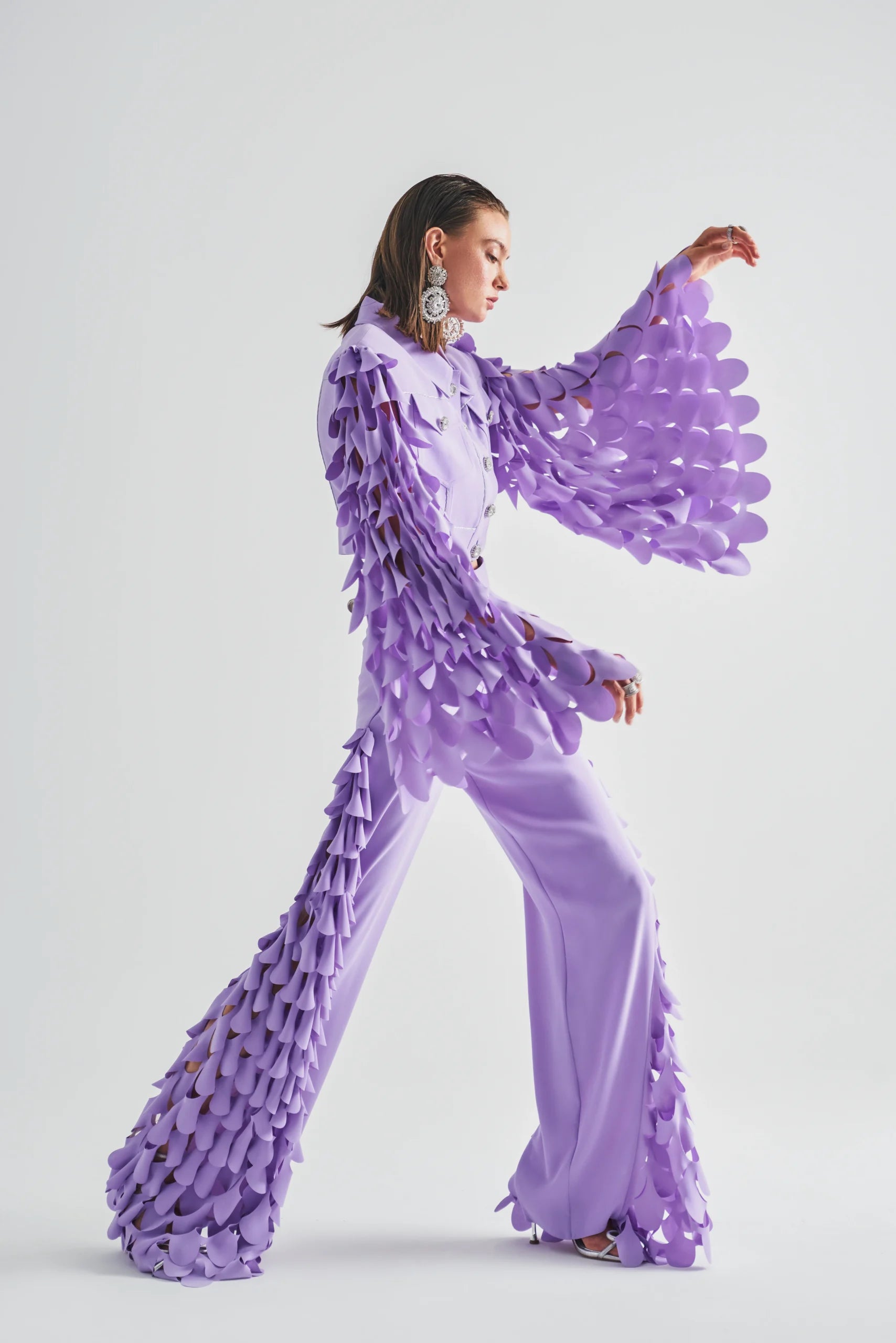 3D Wide Leg Pants