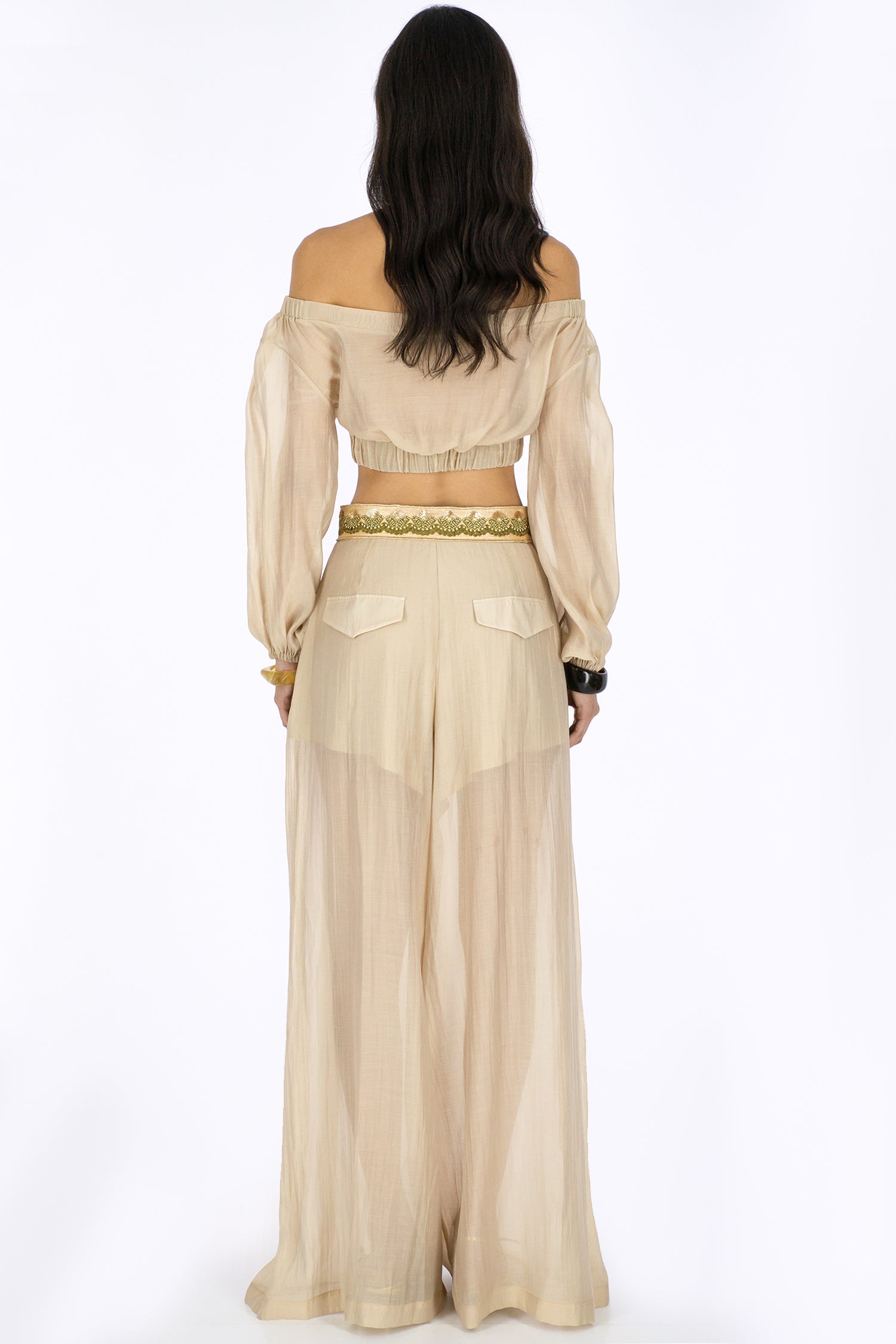 VAIR SHEER WIDE-LEG TROUSERS