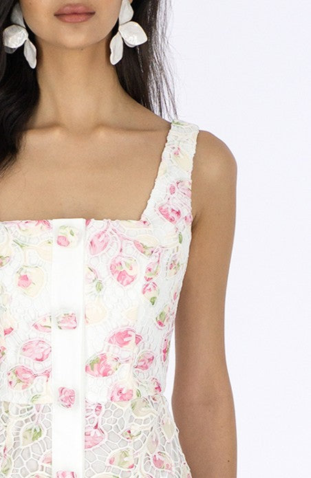 COTTON CANDY LACE DRESS WITH FRONT COVERED BUTTONS