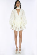 LONG SLEEEVES MINI DRESS MICRO SEQUIN