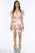 CORAL SHELL FIT AND FLARE SKIRT