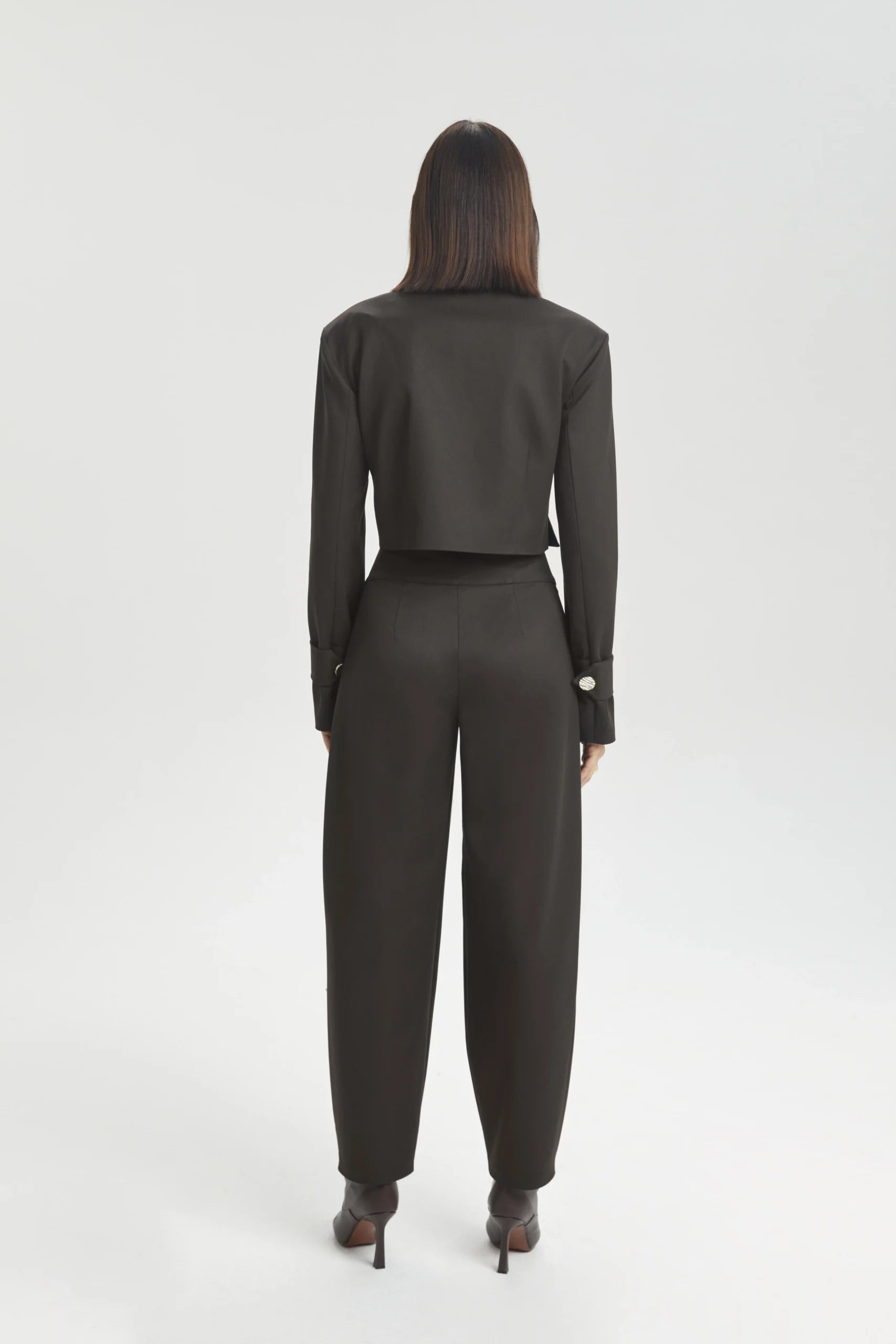 Asymmetric Cropped Bouclé Jacket