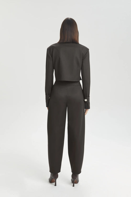 Asymmetric Cropped Bouclé Jacket