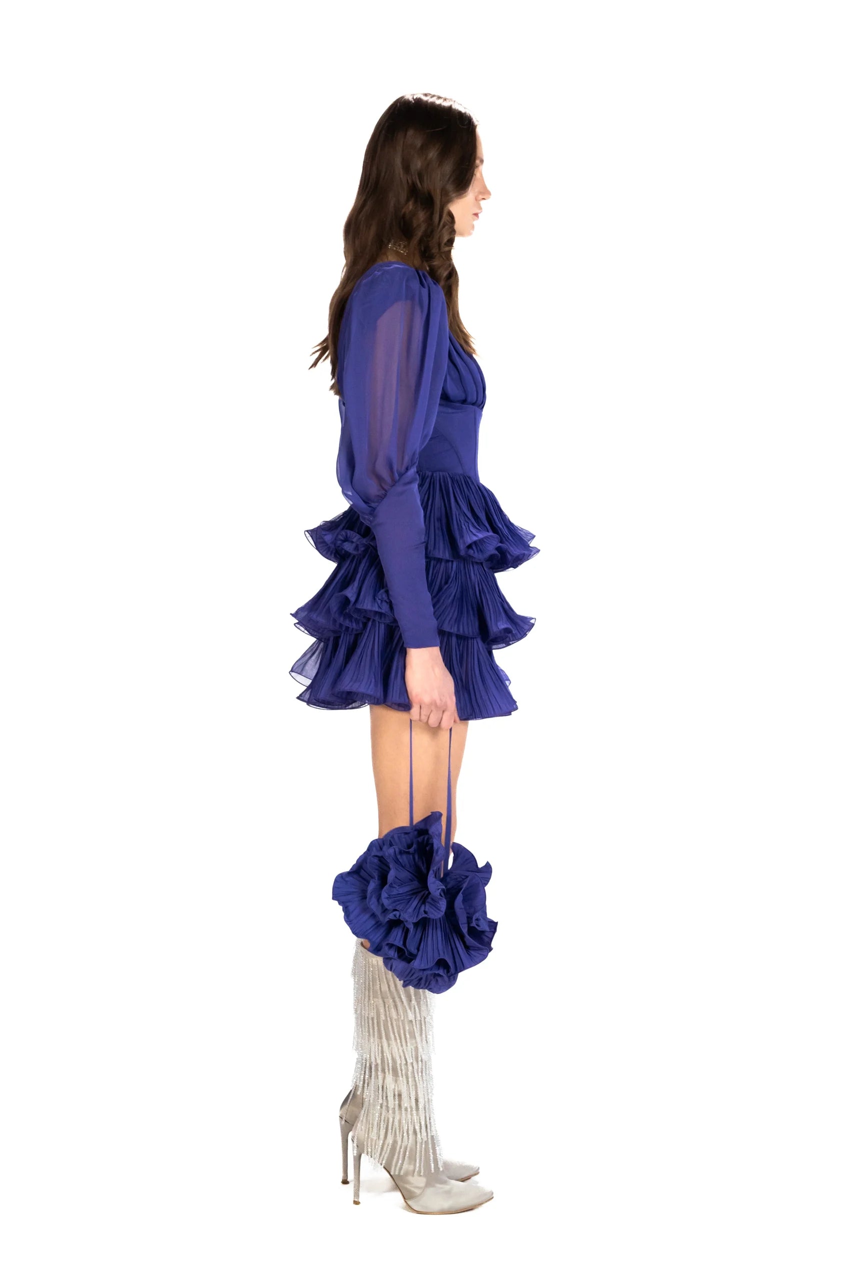 Ballon Sleeved Mini Dress