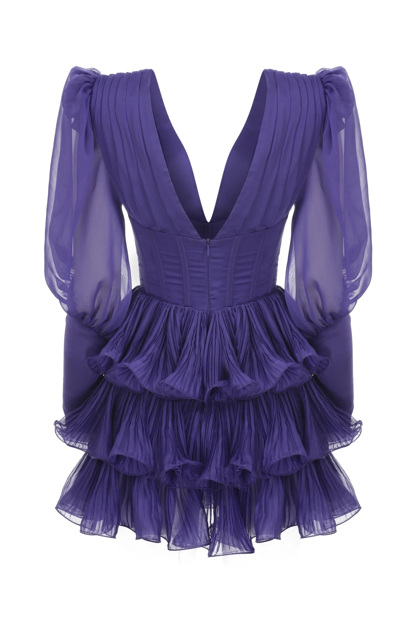 Ballon Sleeved Mini Dress