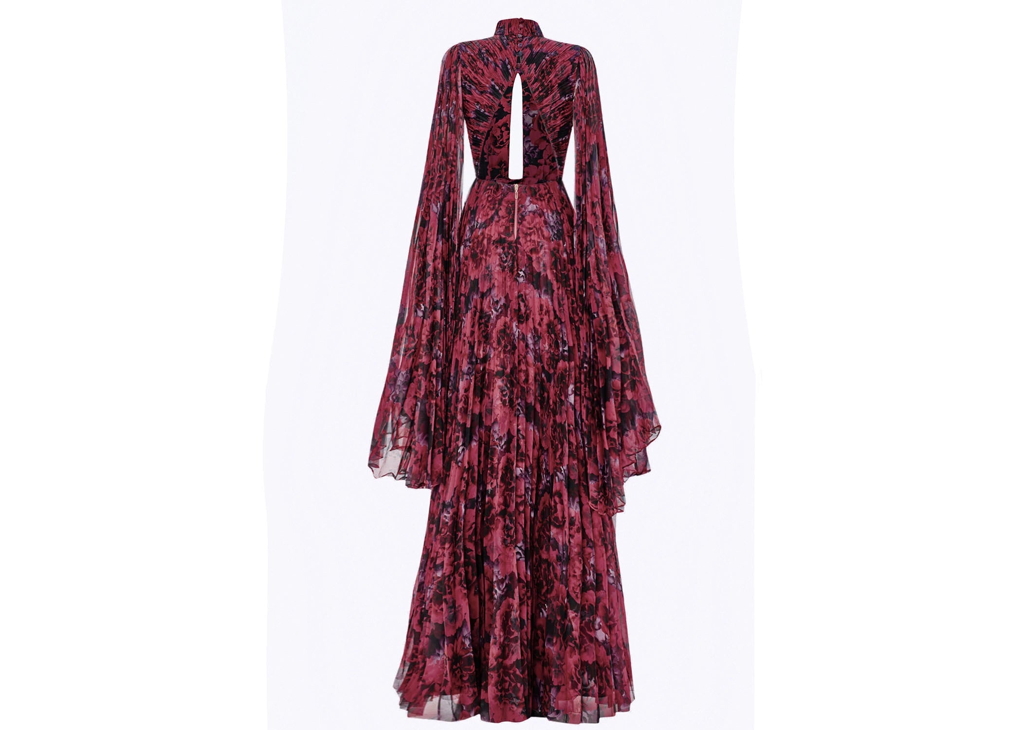 Bust Detailed Draped Floral Print Dress