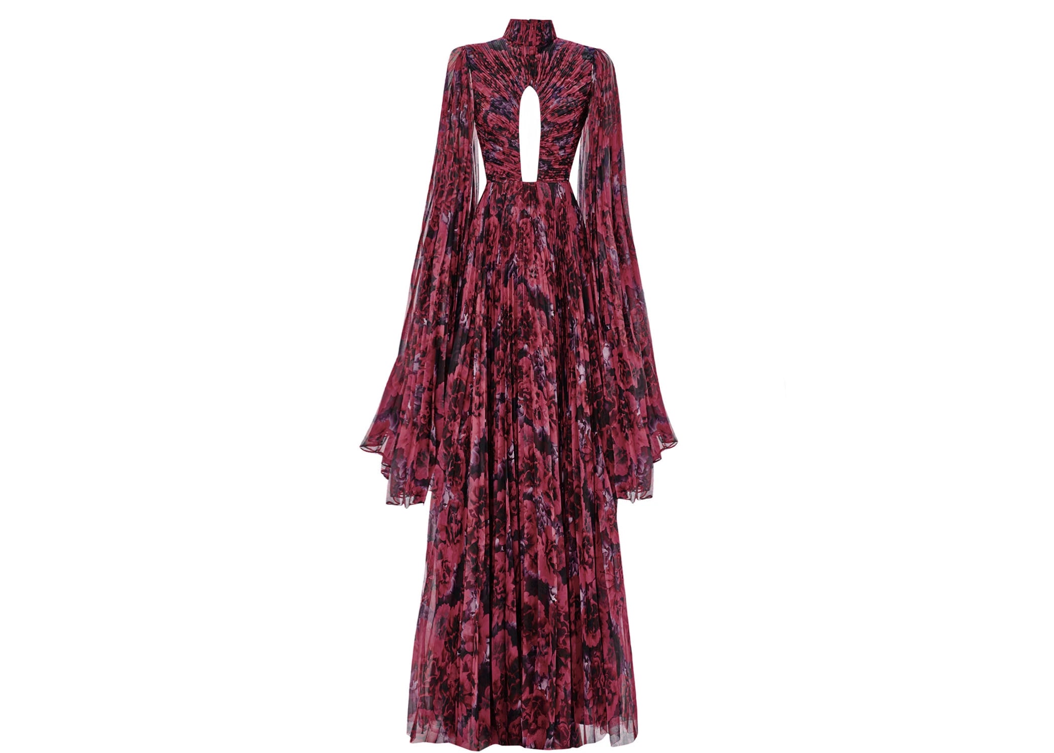 Bust Detailed Draped Floral Print Dress