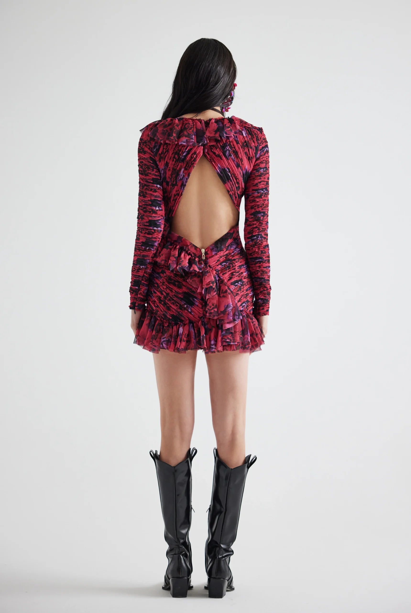 bust mini dress Women's Plus Brown Contrast Bust Panel Strappy Mini Dress