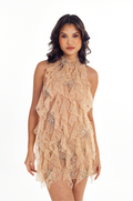 HALTER FRENCH LACE DRESS