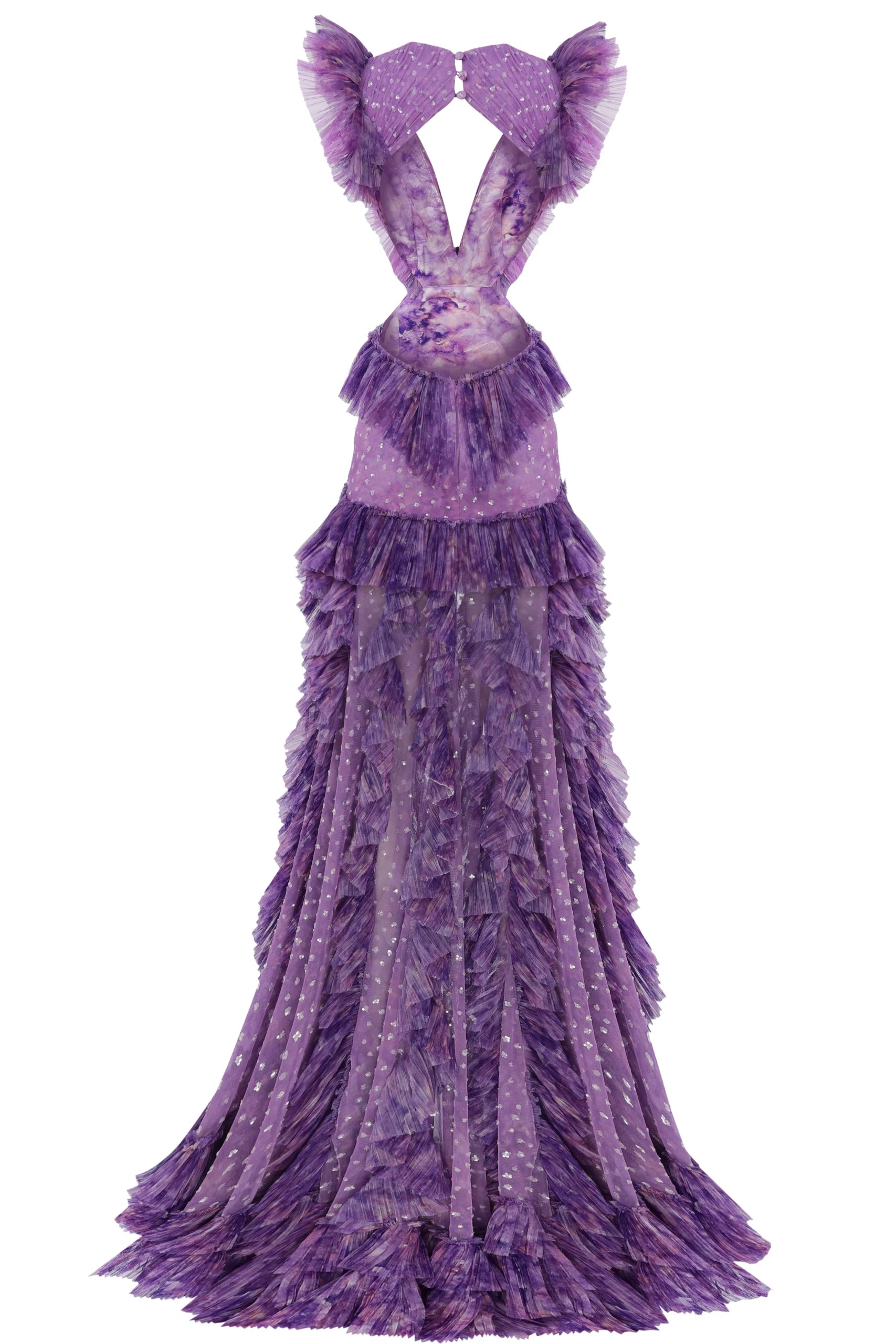 Deep V Neck Slit Dress