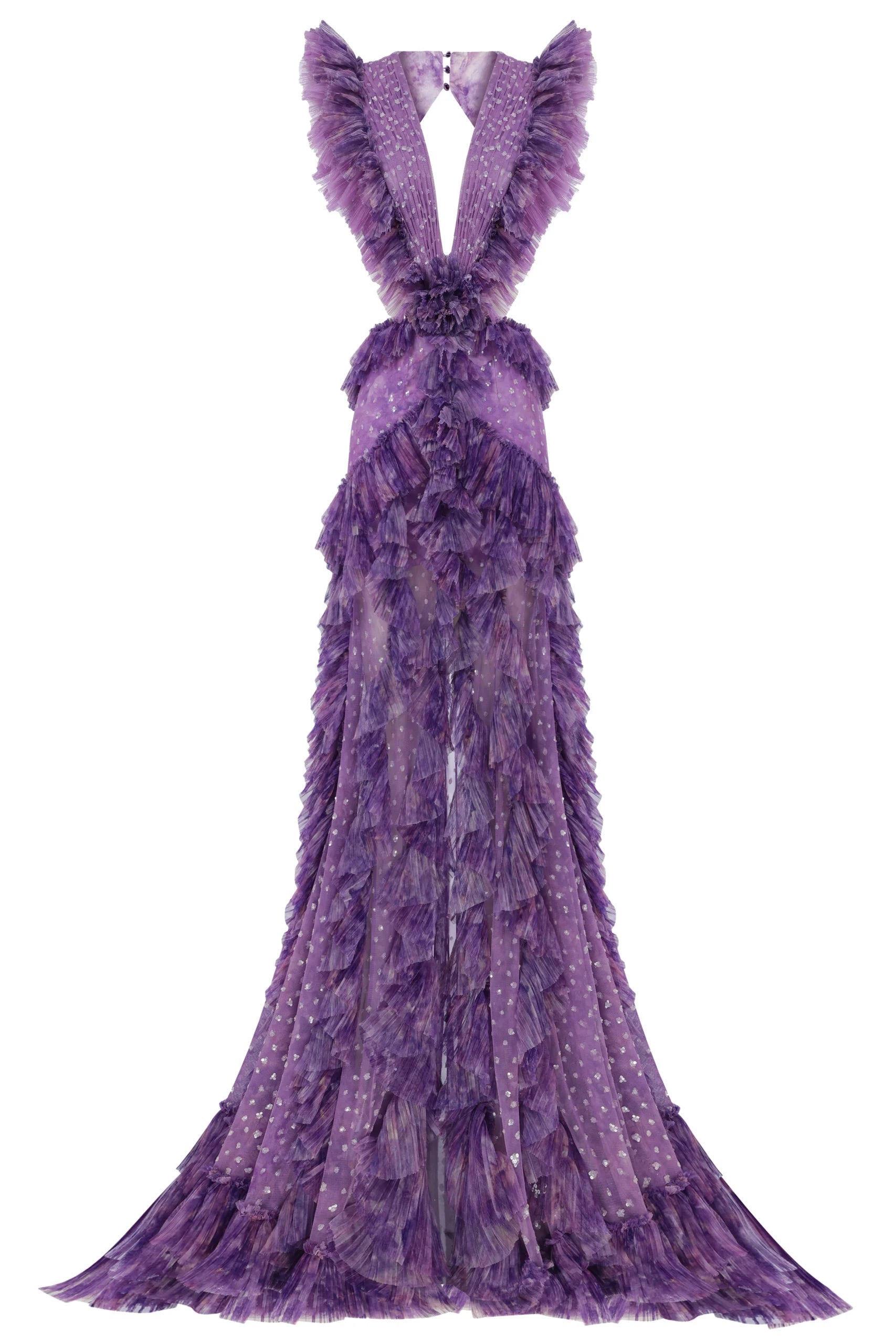 Deep V Neck Slit Dress