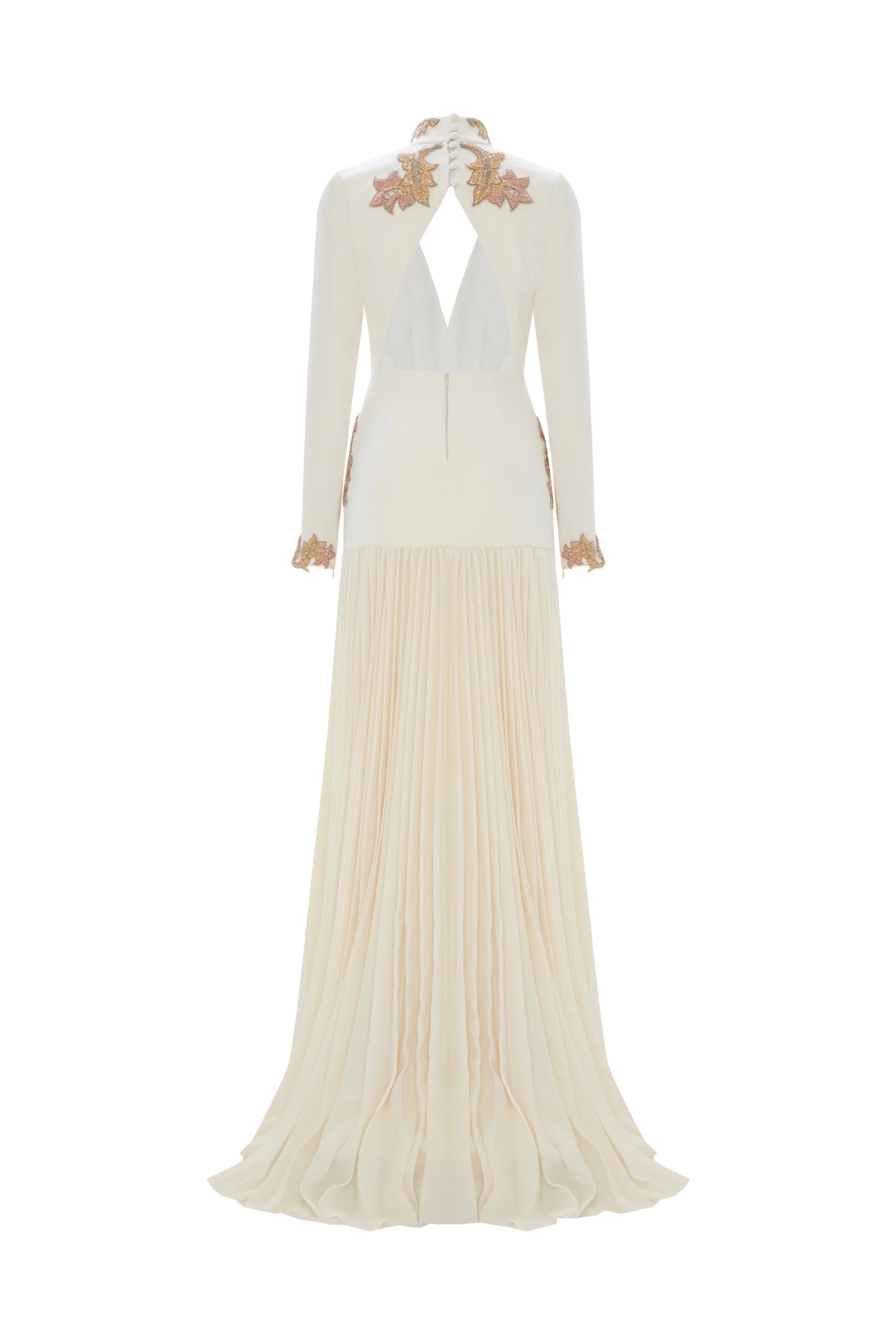 Embroidered Pleated Dress