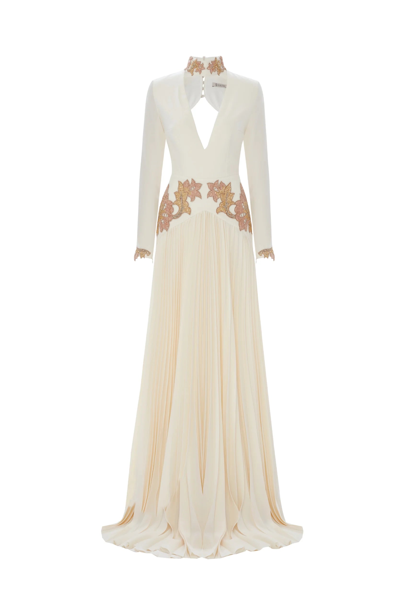 Embroidered Pleated Dress