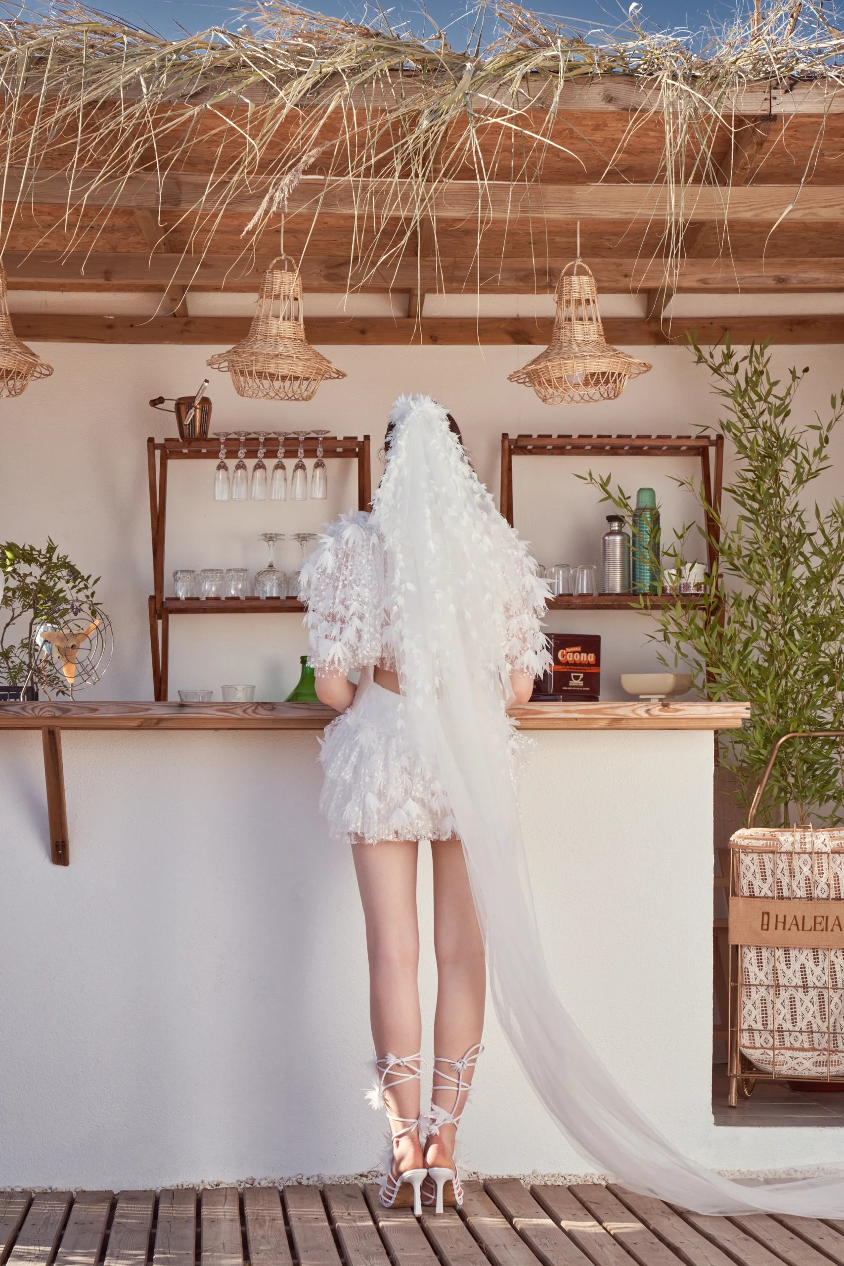 Floral Patterned Layered Tulle Mini Dress