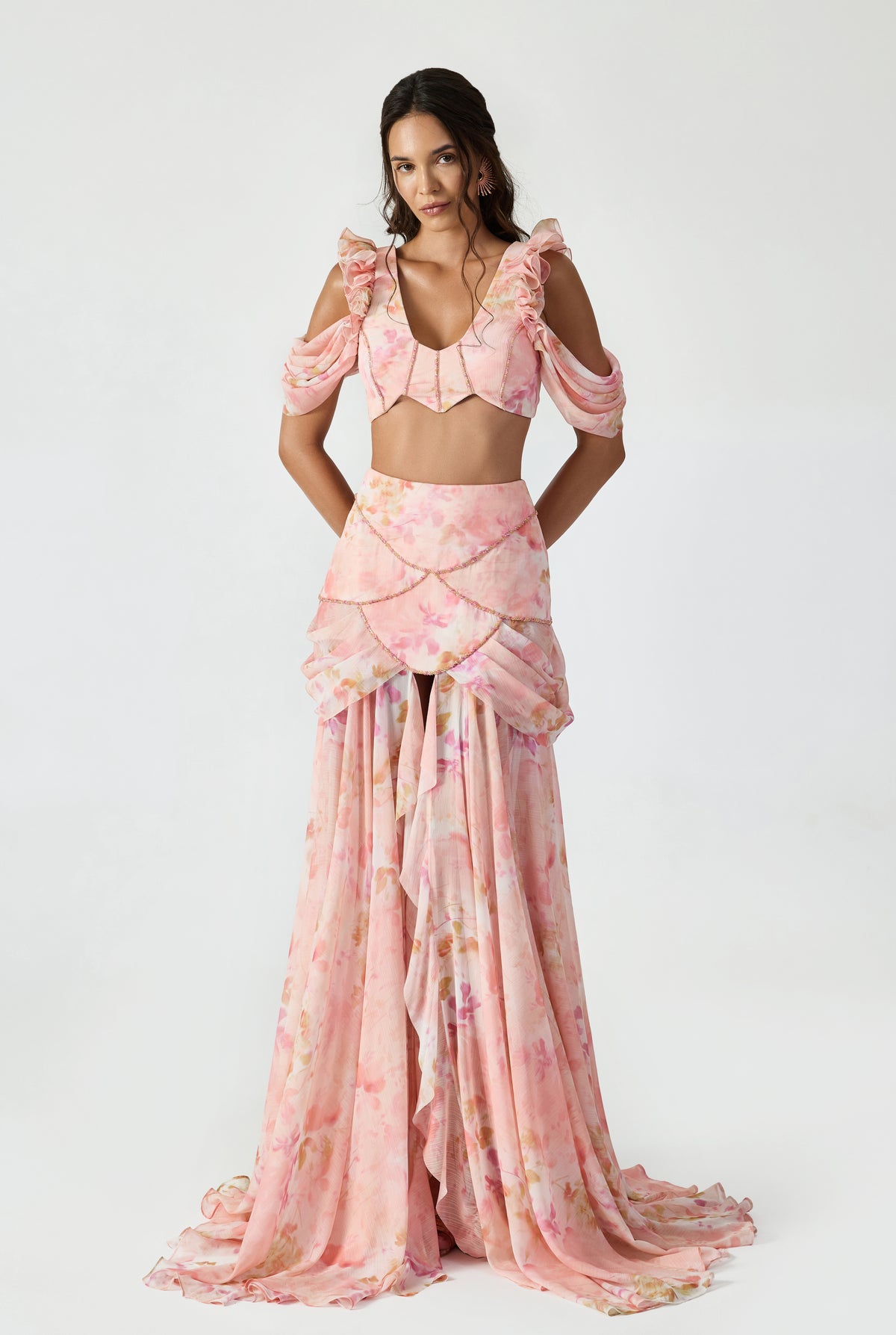 Hand Crafted Bead Detailed Crop Top