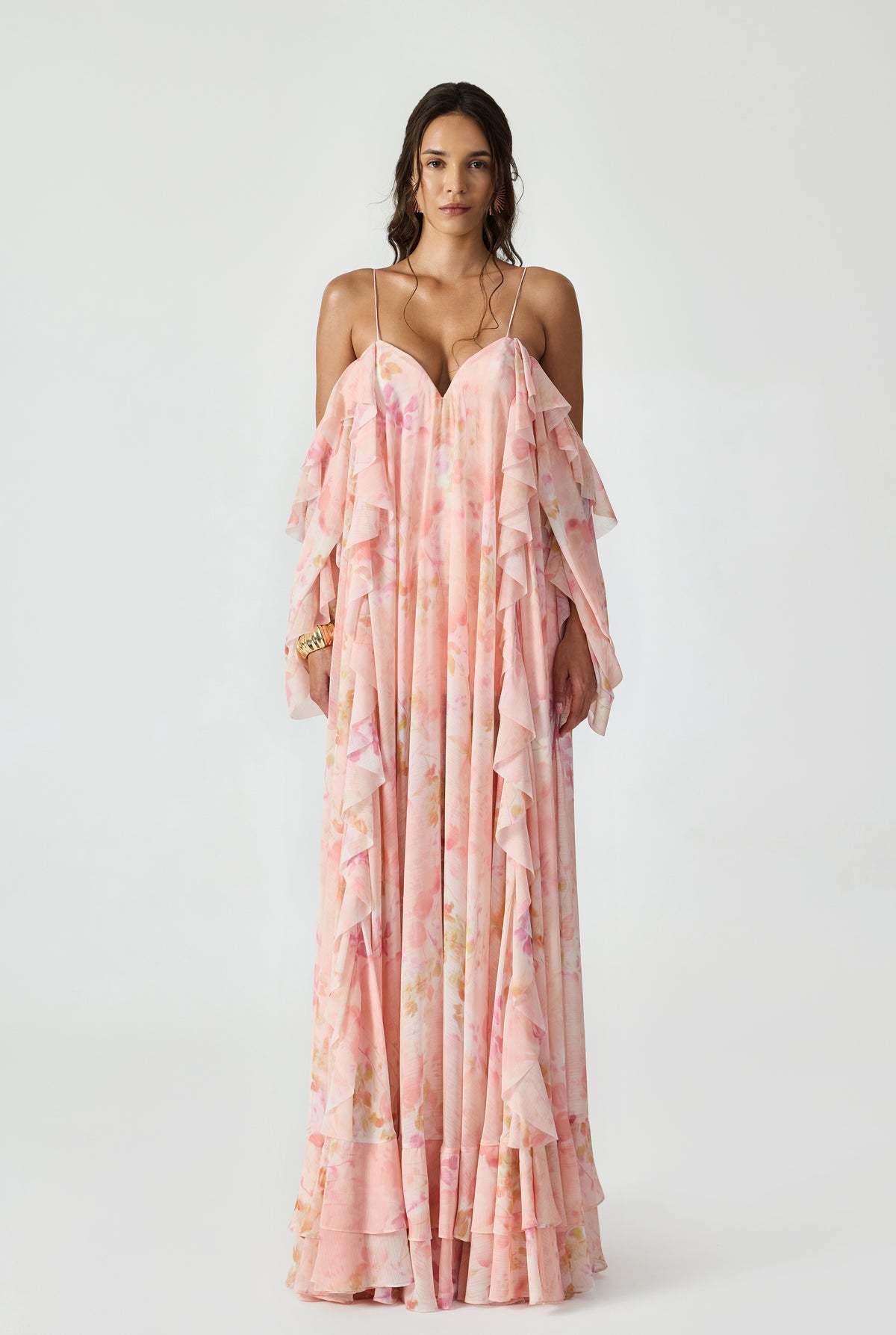 Ruffle Detailed Maxi Dress