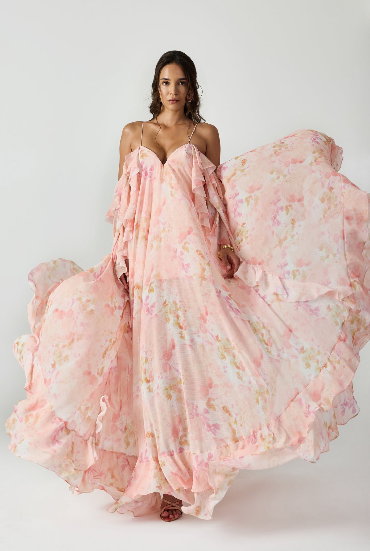 Ruffle Detailed Maxi Dress