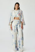 Jacquard Linen Hand-Crafted Bead Clasp Pant