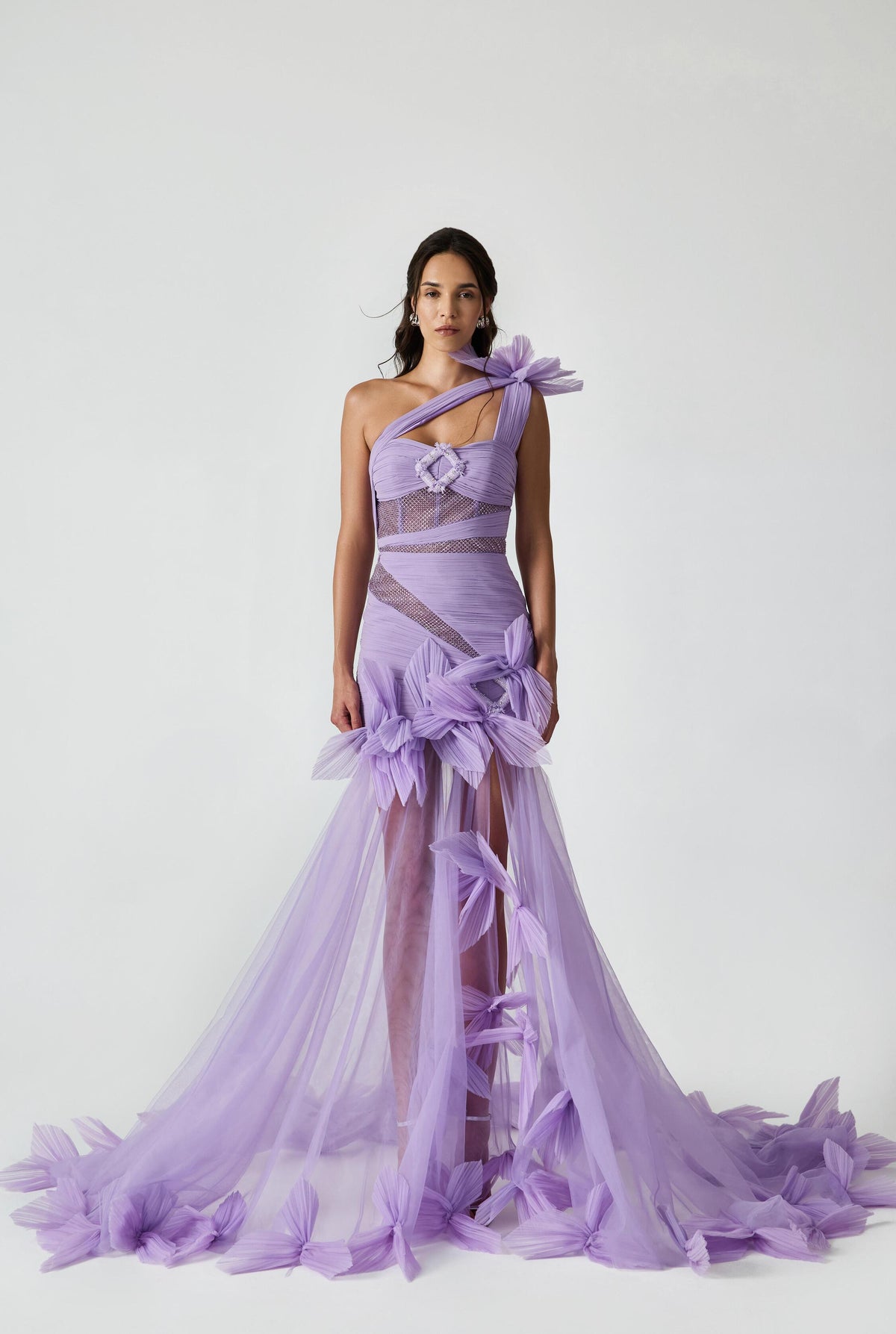 Drapped Maxi Dress With Rhinestone