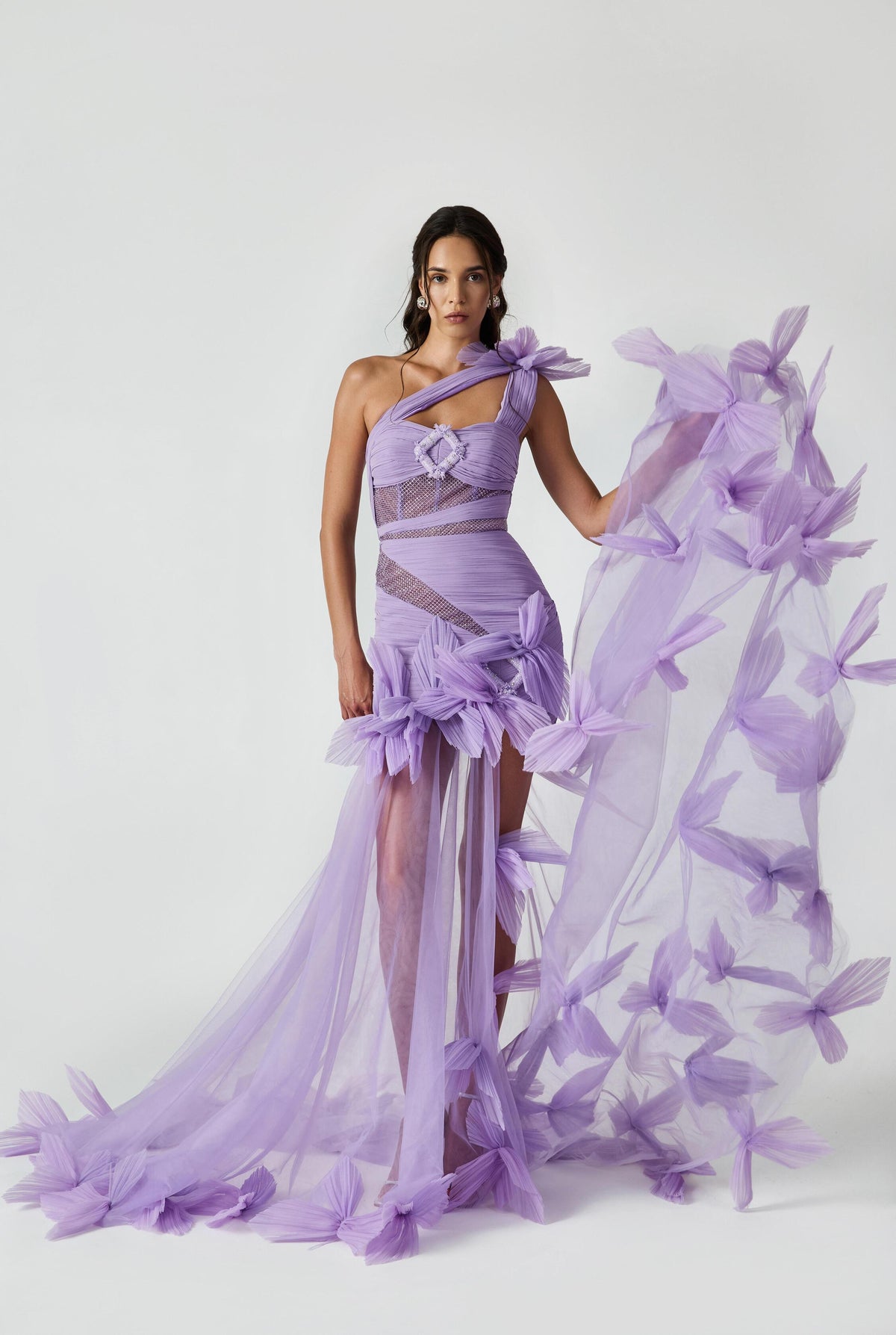 Drapped Maxi Dress With Rhinestone