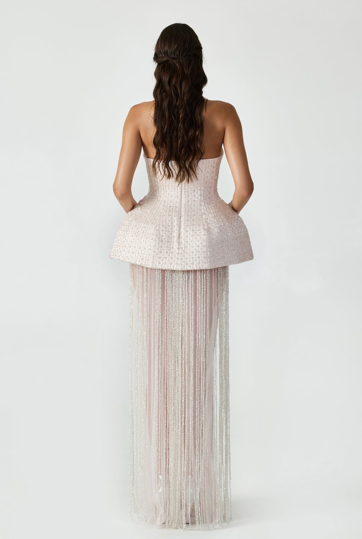 Maxi Skirt With Cascading Beaded Fringe