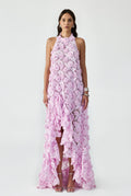 Halter Neck Maxi 3d Lace Dress