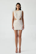 Cut Out Mini Dress With Handcrafted Applique