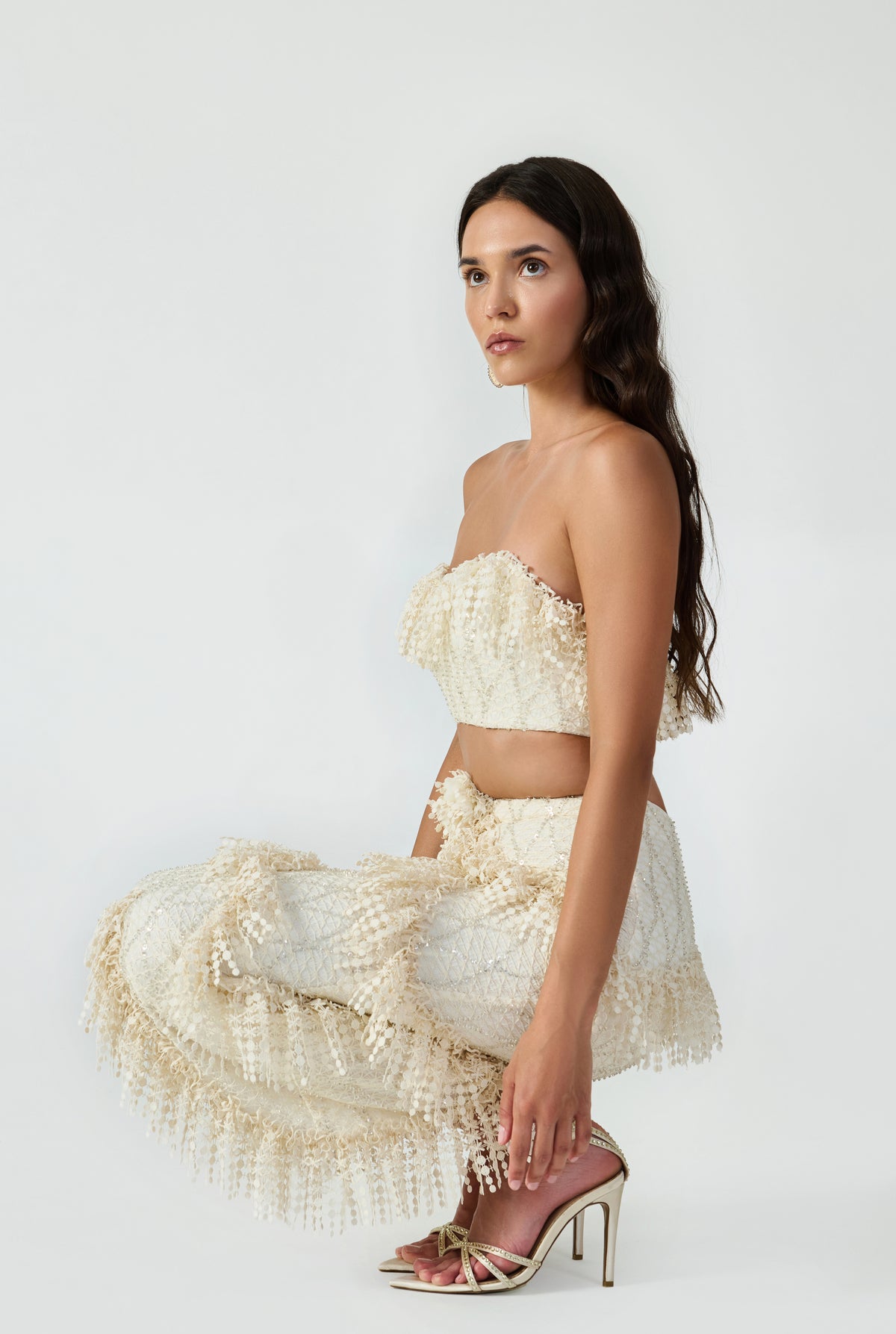 Maxi Skirt With Handcrafted Hanging Strip