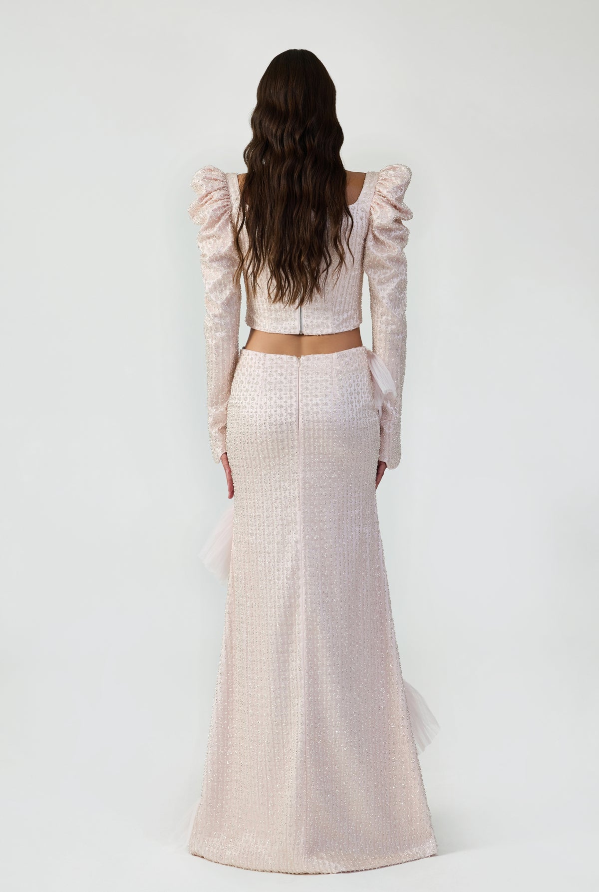 Gathered Maxi Skirt With Ruffles.