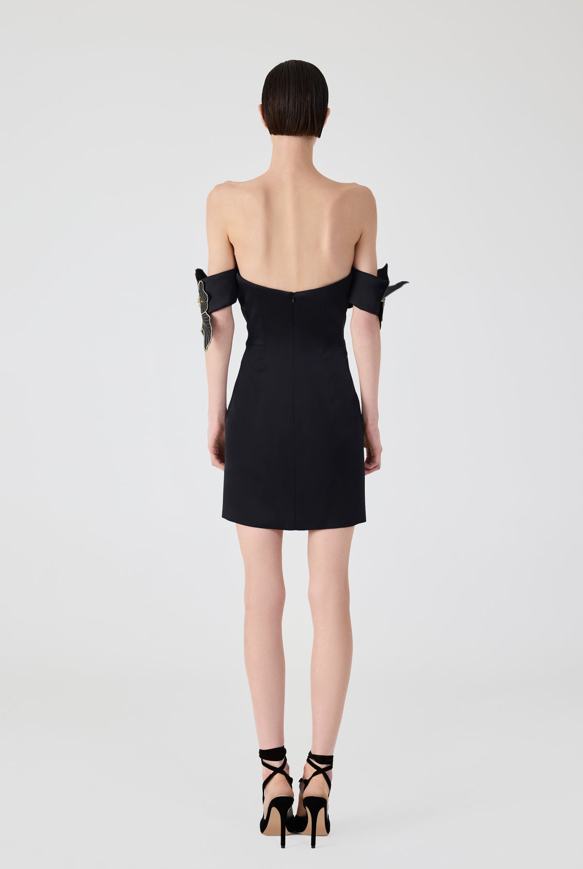 Off Shoulder 3D Flower Mini Dress