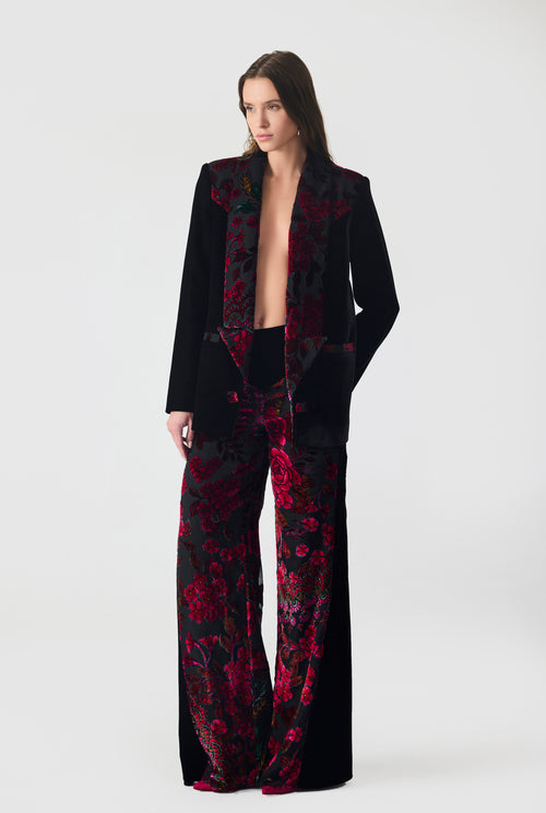 Burnout Velvet Blazer Jacket