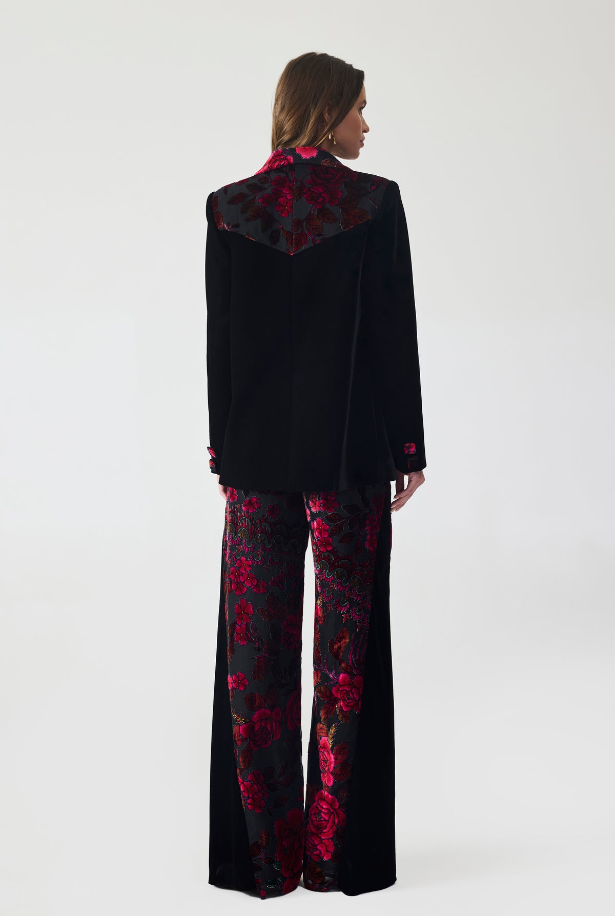 Burnout Velvet Palazzo Pant