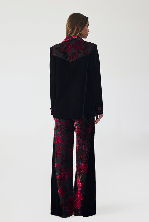 Burnout Velvet Palazzo Pant