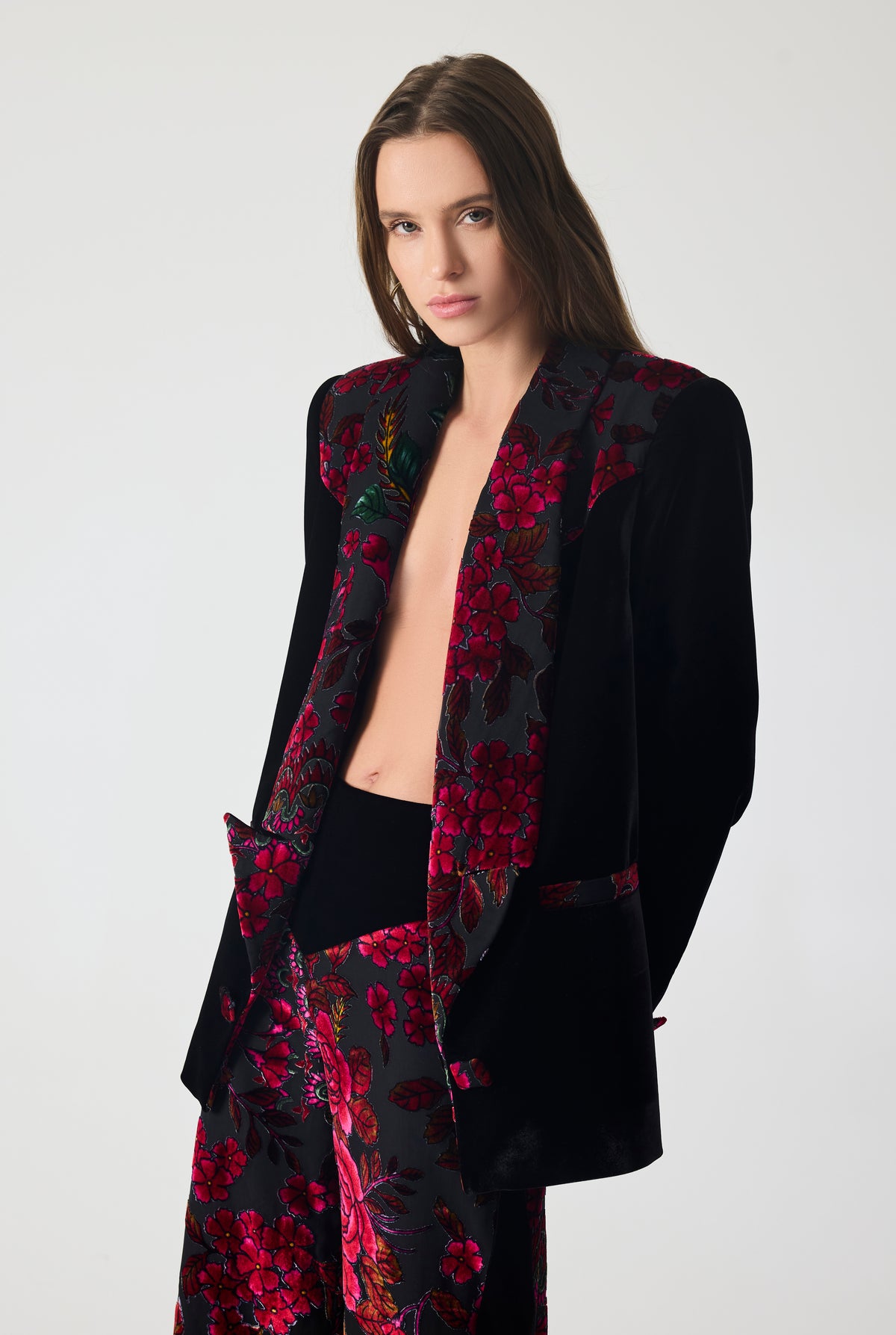 Burnout Velvet Blazer Jacket