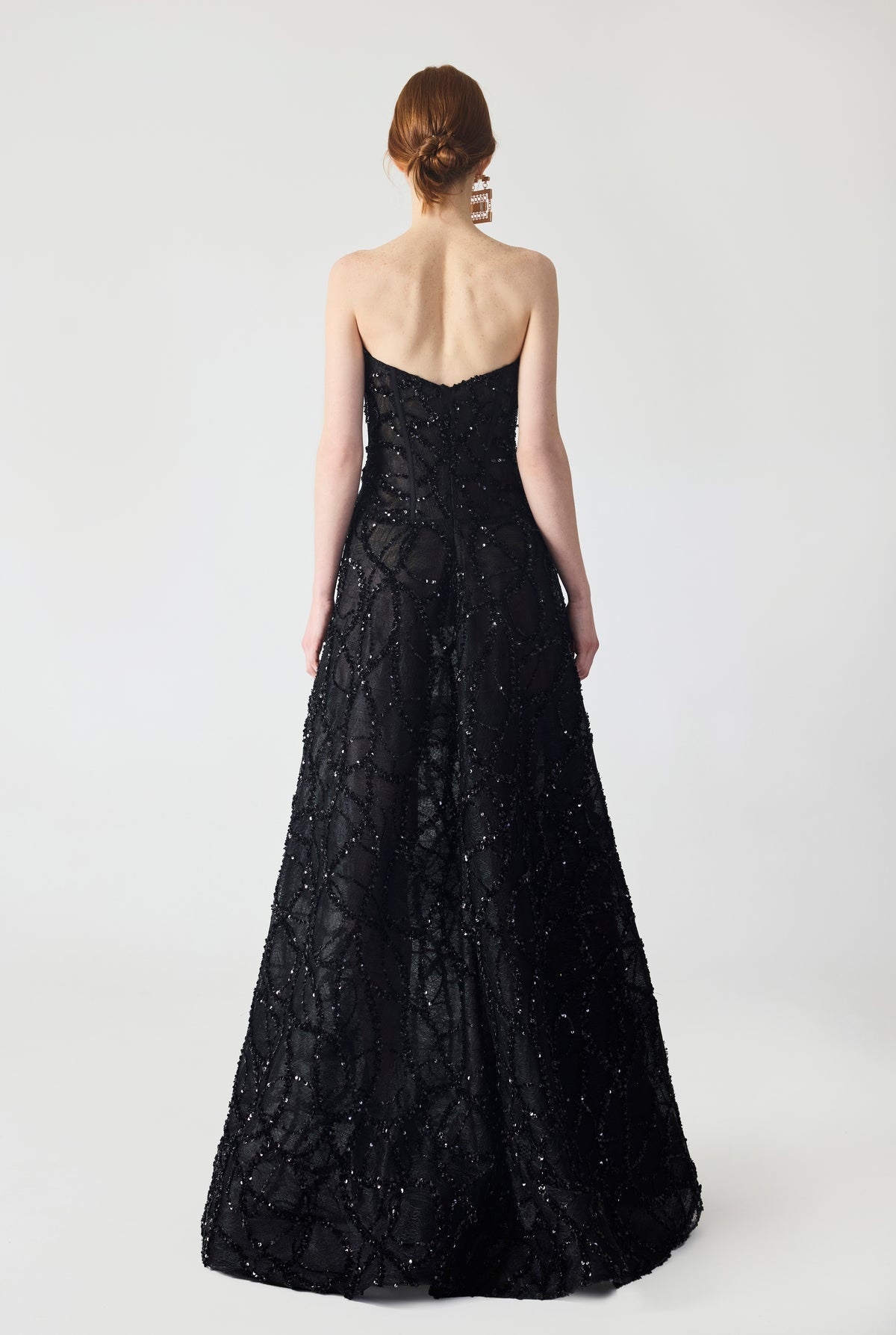 Hand Embroidery Strapless Maxi Dress