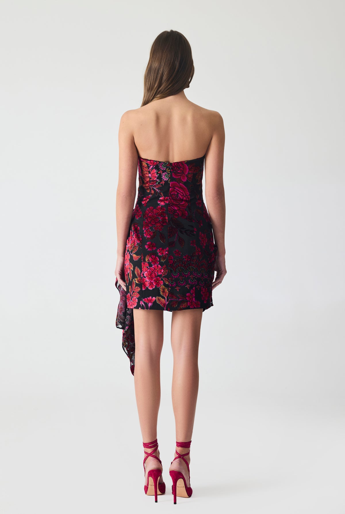Burnout Velvet Corset Mini Dress