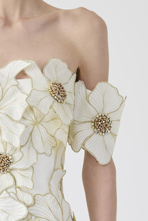 3D Flower Long Dress