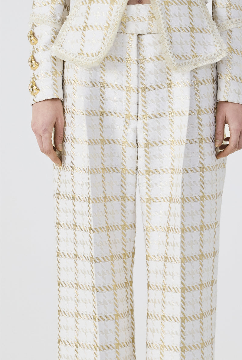 Gold Plaid Pant
