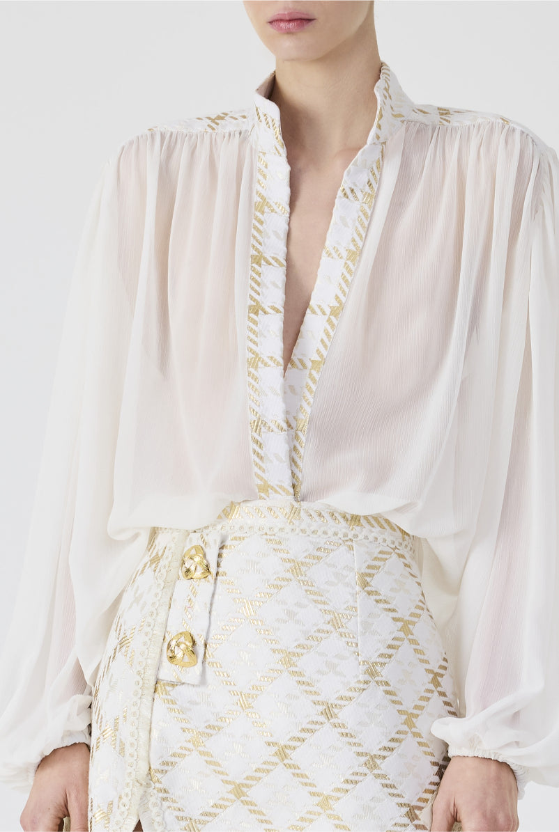 Gold Plaid Blouse