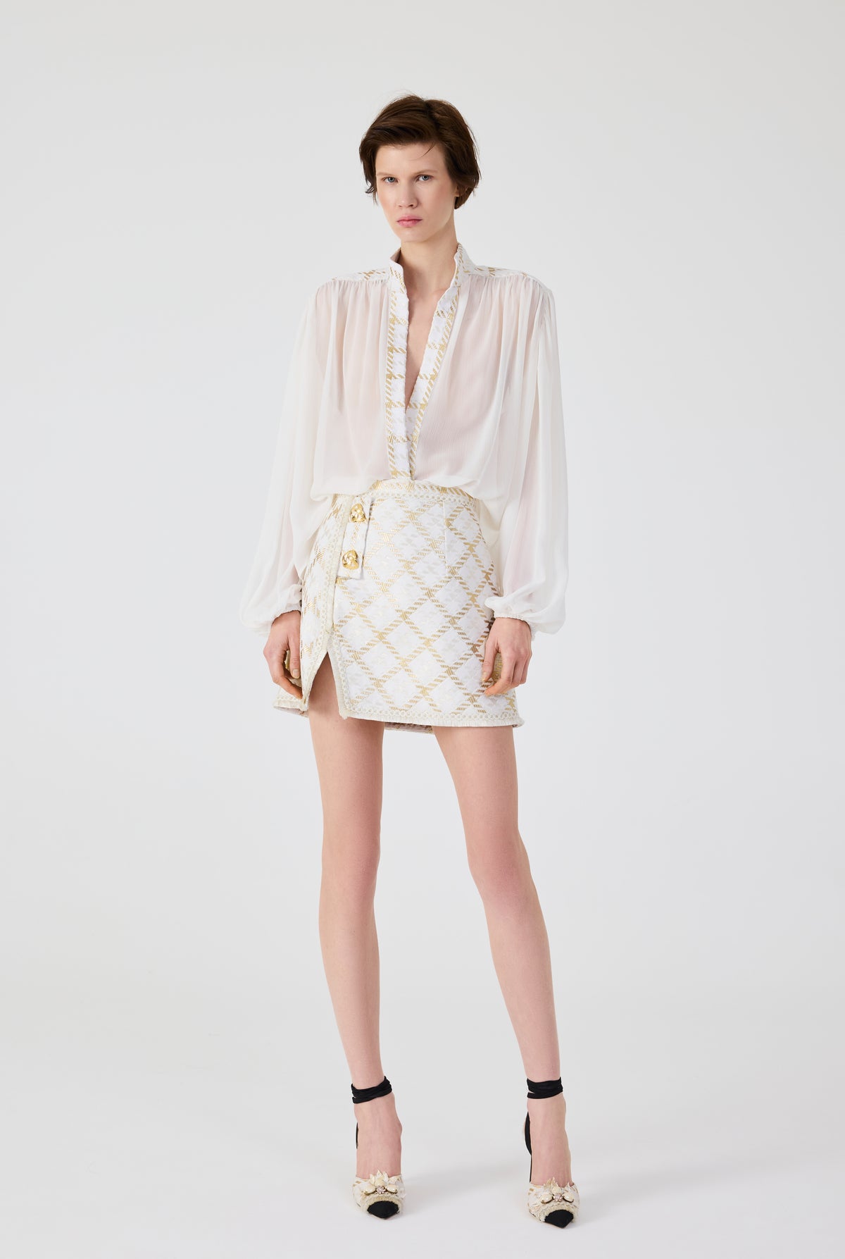 Gold Plaid Blouse