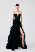 Flounce Black Maxi Dress